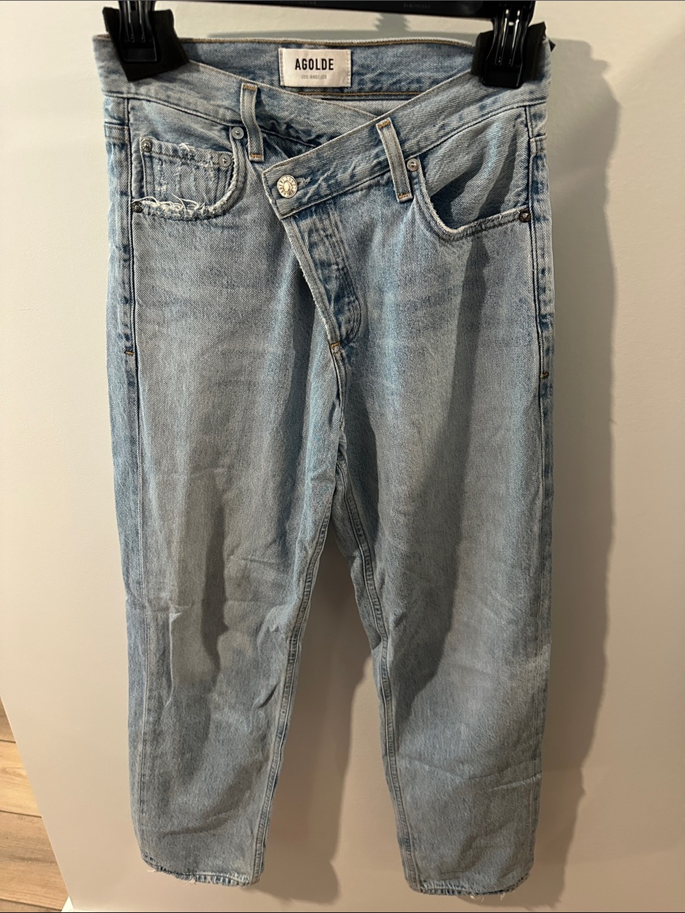 Agolde Criss Cross Light Wash Boyfriend Jeans